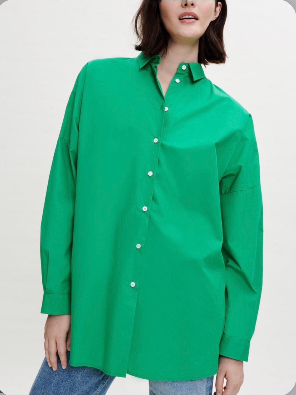Oversized coloured poplin shirt